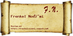 Frenkel Noémi névjegykártya